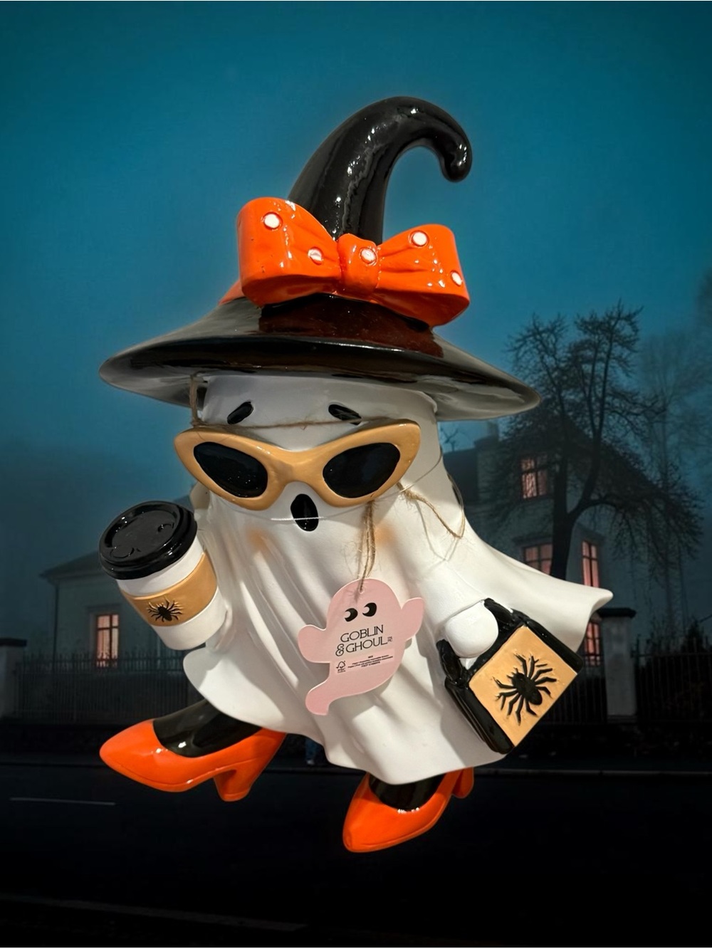 Halloween Goblin & Ghoul
Ghost Figurine Halloween Decor - Orange & Black